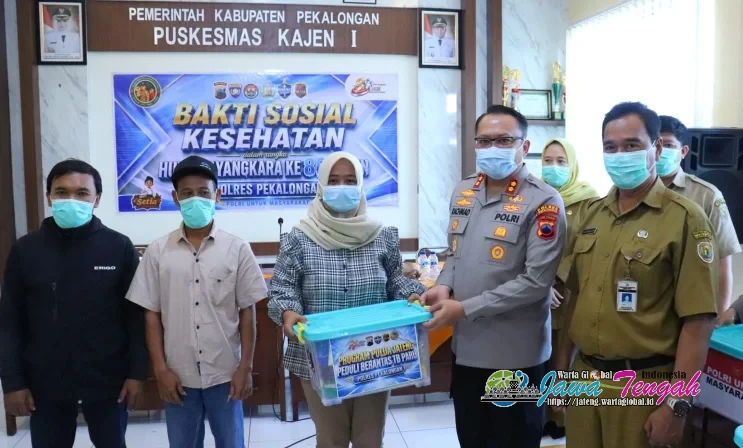 HUT Bhayangkara ke-80, Polres Pekalongan dan Dinkes Gelar Skrining Massal TB Paru