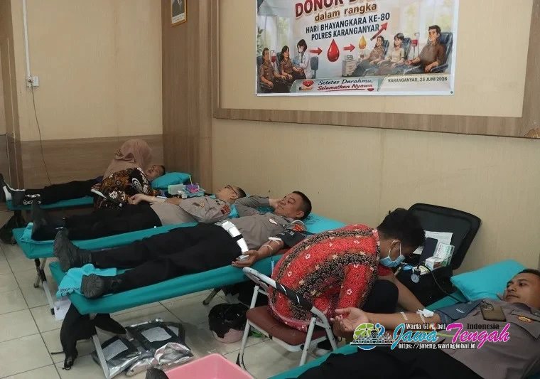 Polres Karanganyar Gelar Donor Darah Libatkan TNI, Satpol PP dan Mitra Polri,
Sambut Hari Bhayangkara ke-80