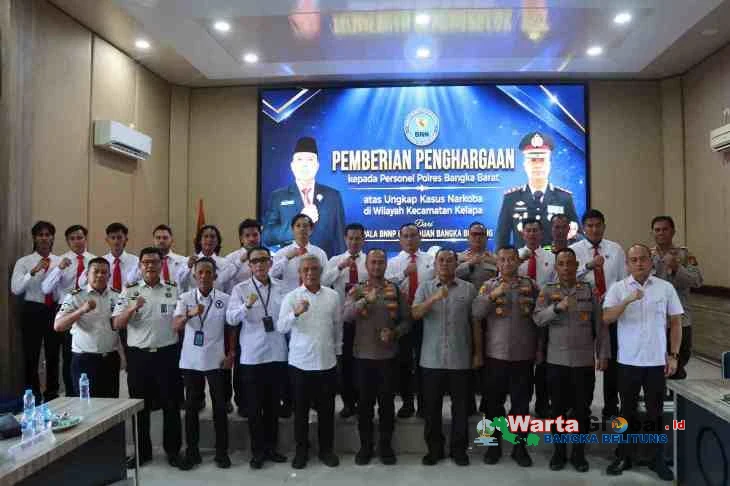 Polres Bangka Barat Terima Penghargaan dari BNNP Babel Usai Ungkap 1 Kg Sabu di Kelapa
